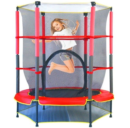 trampoline 4 ft - Trampoline jumping fun Bouncy beautiful color Bear two children Protect nets on the ends Sponge protection on the columns Protect the belts Suitable in the room You don't need a big place With a zipper for a blade to enter to keep the child inside it completely safe Enhancing the child's spirit of movement Help the child to be active permanently 4 feet (Free installation service)
 Size: 140 x 140 x 170 cm