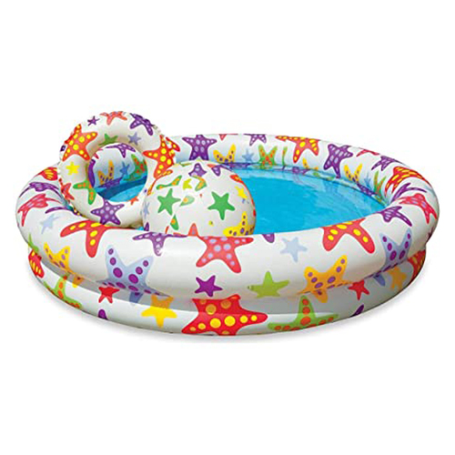 just so fruity, Pool Set - Brand Intex Color Pool Set Item Weight 0.9 Kilograms Item Dimensions LxWxH 30 x 27.5 x 4.5 inches Shape Round Assembly Required No About this item Pool set Holds 28 gallons of water Includes matching 20-Inch ball and 20-Inch ring Includes repair patch 48-Inch by 10-Inch