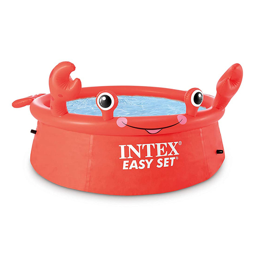 swimming pool Crab - Extremely easy to install and use, it is made of three layers of PVC, ensuring durability for several seasons. The Intex Happy Crab Easy Set Pool is a great way to keep your kids cool on a hot summer day. Simply spread out on level ground, inflate the top ring, fill the pool with water, and enjoy the fun provided by the Crab Easy Set Product Dimensions: 183 x 51 cm