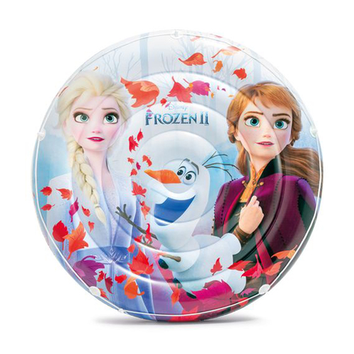 Disney Frozen - This beautiful frozen II island has realistic cartoon printing that will look so cute in the pool. Measures 58in X 53in with 11 Gauge vinyl construction. Features 2 heavy duty handles. Includes a repair Patch. Approximate inflated size: 54in X 51in x 9in. Constructed with 11ga vinyl. Features realistic printing. Equipped with 2 heavy duty handles for safety. Includes a repair patch. Age grading: Adult. 220 lb max weight limit. size : 128 x 19 cm