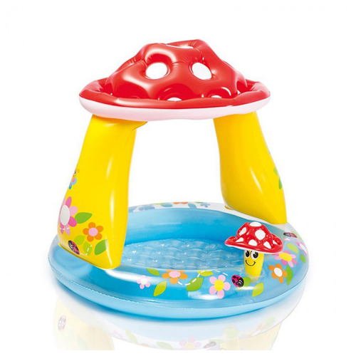 Mushroom Baby swimming Pool - Inflatable bubbles floor for better seating comfort Enjoy the colors of Summer with this kids pool Small, colorful pool for a toddler The pool is perfect for the garden and the plot Can be folded small for travel or for storage Brand : Intex Toy Category : Outdoor Toys & Structures Model Number : 57114 Targeted Group : Unisex Recommended Age : 3 to 5 years 
 size : 102 x 89 cm