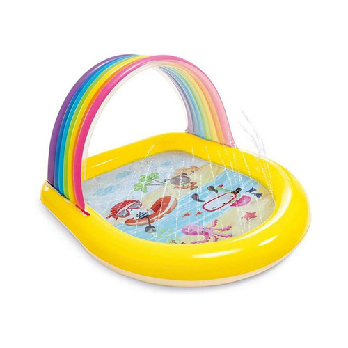 Rainbow Arch Pool - Brand: Intex Model number: 57156 A sweet and refreshing addition to your pool this summer. Fun design for endless summer fun. New realistic printing. The back of the small pool is connected by a colorful rainbow so that the little ones can play underneath. Material: Vinyl Recommended age: 2 years and above Water depth: 10 cm Dimensions ( Centimeters 
 size : 86 x 130 x 170   cm