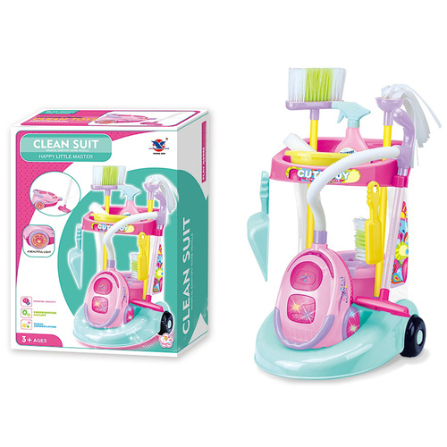 Cleaning cart - Get this wonderful set for your little one and let her enjoy playing time with her friends. Perfect for role-playing and fun storytelling. A wonderful acquisition for your child, it will undoubtedly keep her occupied for a long time, as it comes with subtle details for more realism.