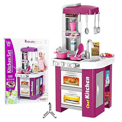 Kids kitchen - With the Chef Play Kitchen Set, cooking has never been more fun! This amazing chef's kitchen takes kids through the whole kitchen experience, from cooking a feast in the oven, grill, and stovetop, to un-glamorous work. The perfect training for helping mom and dad in the real kitchen! The Chef's Kitchen Playset with its bright and eye-catching design appeals to both boys and girls who love pretending to be real chefs! Packed with tons of features that will guarantee hours of gameplay.