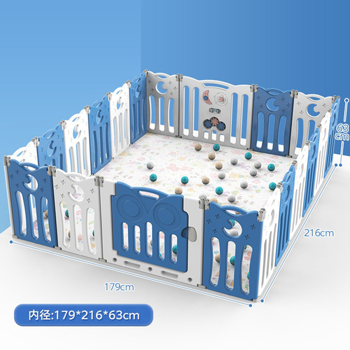 playpen - Baby locker 20 pieces, easy to disassemble and install, that combine with internal toys in a new shape, beautiful colors, and stronger material 
 the size : The length is 216 cm 216 cm width The height is 63 cm