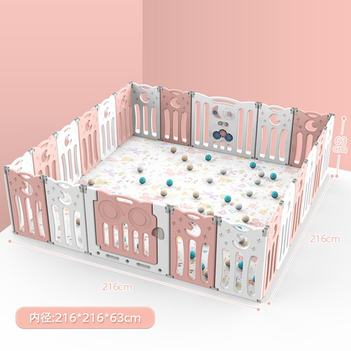 playpen - Baby locker 22 pieces, easy to disassemble and install, that combine with internal toys in a new shape, beautiful colors, and stronger material 
 the size : The length is 216 cm Width 216 cm The height is 63 cm