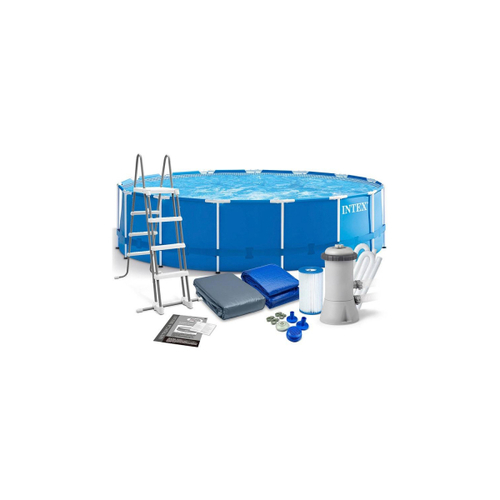 INTEX ROUND METAL FRAME POOL SIZE: 457*122 CM - SIZE: 457*122 CM
 
- EASY TO ASSEMBLE & COMFORTABLE  

- INCLUDES FILLTER, LADDER AND COVER 

- PRICE INCLUDES INSTALLATION