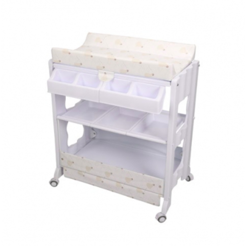 Changing Table with Bathtub - Changing Table with Bathtub specially designed to support both baby and new mother

-Compact and easy to store when folded

-Soft and removable comfort-mattress

-Four wheels, easy to move over