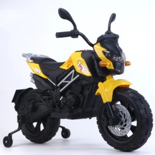 MOTORCYCLE RIDE-ON - AVAILABLE: YELLOW - RED 
- AGE: 2 YEARS +
- 12 VOLT BATTERY
- RUBBER TIERS - LEATHER SEAT
- MUSIC