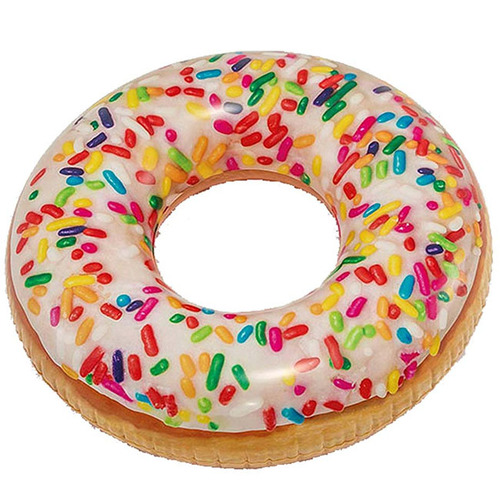 INTEX SPRINKLE DONUT TUBE 114CM - The Intex Sprinkle Donut Tube looks almost real you could take a bite out of it! Designed with realistic printing for added fun.