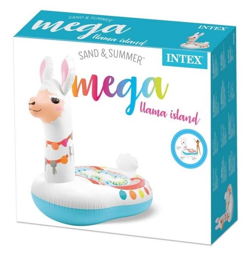 INTEX INFLATABLE MEGA LLAMA ISLAND - Have fun this summer and enjoy hours on the water with the Intex Mega Llama Island. It is built with durable 14ga vinyl, includes 2 heavy duty handles and 2 air chambers.