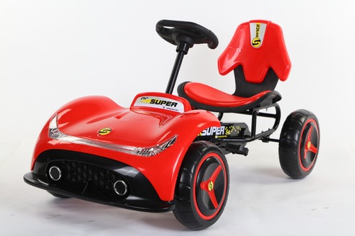 PEDAL CAR - Adjustable Seat, Steering Wheel, 2 Safety Brakes, EVA Rubber Tires