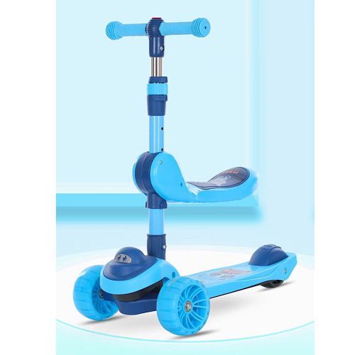 3 Wheels SCOOTER - Perfectly balanced ride for children aged 3 to 5 years. With an adjustable and removable seat, it offers unparalleled versatility. It allows your child to pedal comfortably to sit or stand up. The handle height offers more than adjustments. The light-up wheels will instantly keep children interested