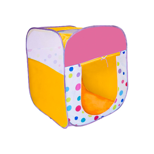 Kid Balls Playpen - Ching Ching’s colorful ball house square is fun, easy to use and portable with a curtain for a door that could be rolled up and fixed by a tie. When the curtain is put down, it could be fixed by velcro.  Convenient storage bags included.No pole or assembly is required.With 100 multi-color balls.Dimensions: 85 x 85 x 100 cm