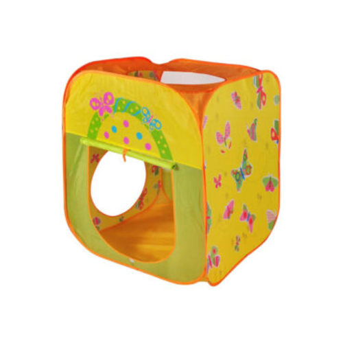 Kid Balls Playpen - Ching Ching’s colorful ball house square is fun, easy to use and portable with a curtain for a door that could be rolled up and fixed by a tie. When the curtain is put down, it could be fixed by velcro.  Convenient storage bags included.No pole or assembly is required.With 100 multi-color balls.