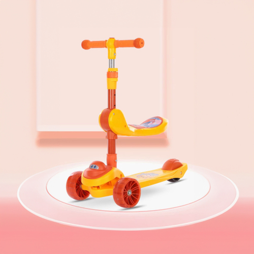 3 Wheels SCOOTER - Perfectly balanced ride for children aged 3 to 5 years. With an adjustable and removable seat, it offers unparalleled versatility. It allows your child to pedal comfortably to sit or stand up. The handle height offers more than adjustments. The light-up wheels will instantly keep children interested