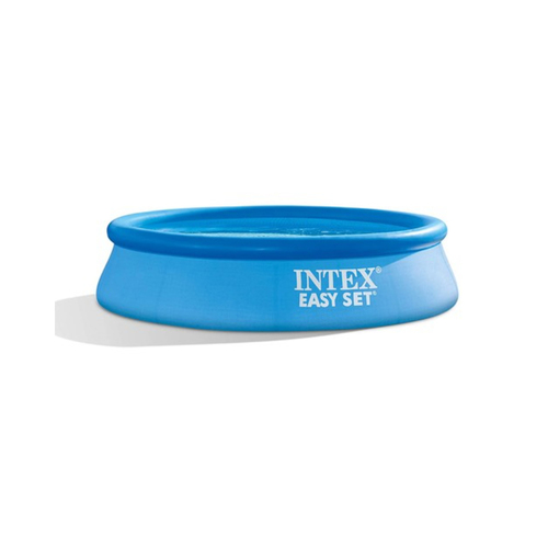 INTEX 8FT X 24IN EASY SET POOL SET - Make a splash all summer long with the Intex Easy Set pool. This pool is incredibly easy to assemble, easy to maintain, and fun to own. Simply spread out on a level ground, inflate the top ring, fill the pool with water, and enjoy the fun.A 330 gal cartridge filter pump is included Constructed with puncture-resistant 3-ply material Water capacity: 513 gallons (80%) Water depth 18in Approximate set-up size: 8ft x 24in Ready for water in approximately 10 minutes