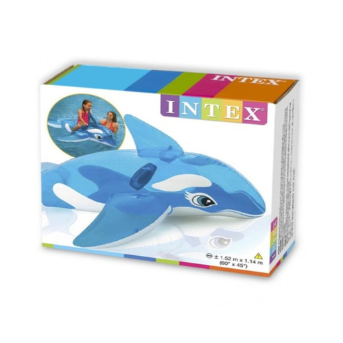 Toys Castle  - INTEX LIL WHALE RIDE-ON 152x114 cm - Adventure time is here with the Intex Lil' Whale Ride-on. Be sure to delight your child with this fun whale float, made with heavy-duty grab handles to hold on while cruising in the pool.