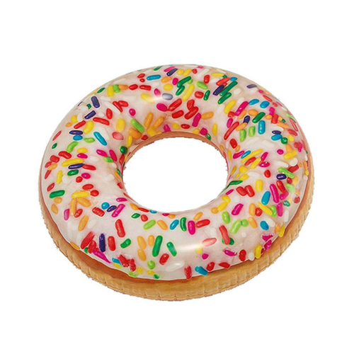 INTEX SPRINKLE DONUT TUBE 114CM - The Intex Sprinkle Donut Tube looks almost real you could take a bite out of it! Designed with realistic printing for added fun.