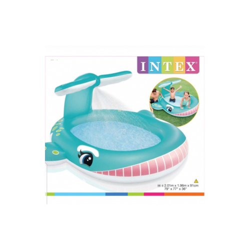 INTEX Whale Spray Pool - - SIZE: 201 x 196 x 91 cm