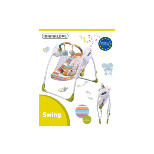 Toys Castle  - MAMALOVE SWING - -2 LYING POSITIONS
 -WORKS ON USB CHARGING MODE AND BATTERIES
 -REMOVABLE TOY BAR 
-WASHABLE SEAT PAD