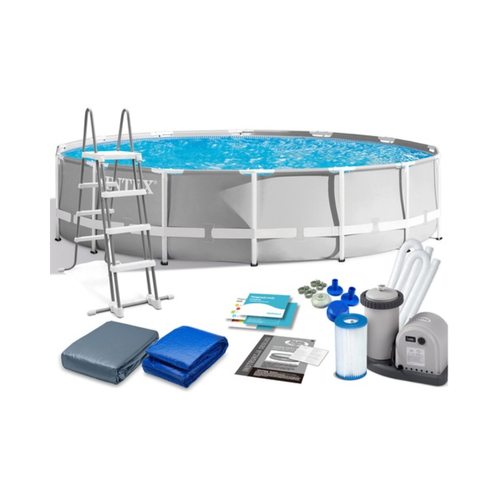 PRISM FRAME PREMIUM POOL SET  SIZE: 549 x 122 cm - SIZE: 549 x 122 cm - EASY TO ASSEMBLE & COMFORTABLE - INCLUDES FILLTER, LADDER AND COVER