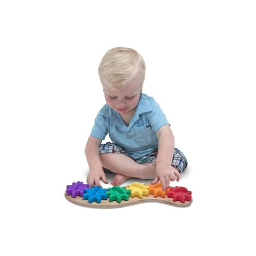 Toys Castle  - Rainbow Caterpillar Gear Toy - Turn the gears slowly and watch each interlocking segment move the next, or see how fast your child can make the caterpillar 