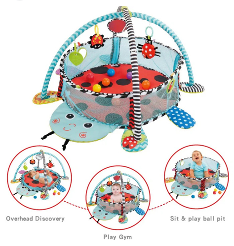 3-in-1 Ladybug Activity Gym & Ball Pit