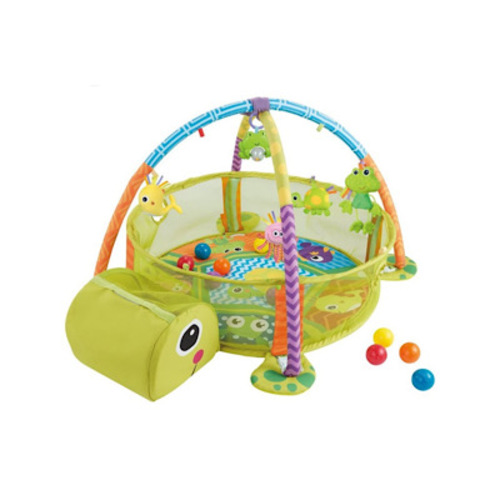 3-in-1 Frog Activity Gym & Ball Pit - A fun 3-in-1 activity gym and ball pit with a cute frog design. It combines a soft play mat, colorful hanging toys, and a playful ball pit. Designed to stimulate your baby’s senses and support motor and visual development. Easy to assemble and perfect for every stage of growth.