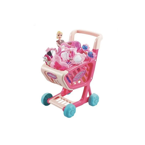 Supermarket Shopping - A cute shopping cart playset filled with fun accessories for a realistic and exciting shopping experience! It encourages role-play, imagination, and social skills while kids shop like grown-ups. Includes 28 colorful pieces for endless fun and creative playtime.