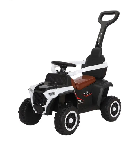 UTV Push Car - Adventure awaits! This stylish UTV-style push car brings excitement and fun with its rugged four-wheel design, comfortable seat, and parent handle for full control. The perfect ride for little explorers ready to roll in style and safety!