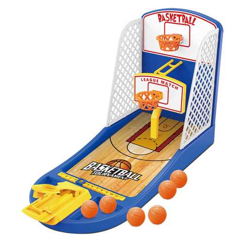 Basketball Game - A mini basketball game set for kids that includes a hoop and small balls to shoot toward the basket. It provides a fun play experience while helping improve focus and hand-eye coordination, and can be enjoyed alone or with friends.
