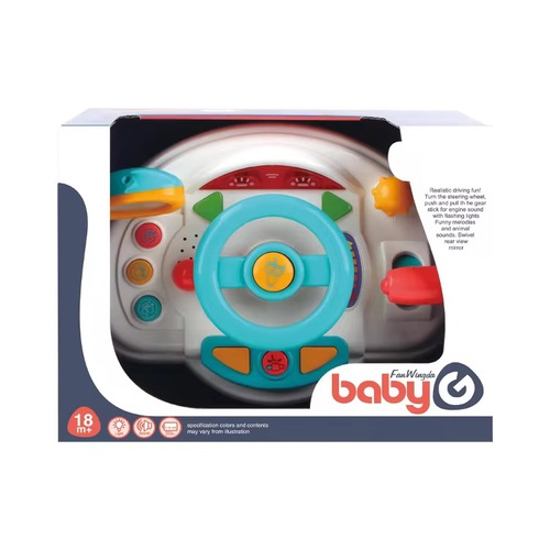 Kids Steering Wheel - An interactive kids steering wheel toy with buttons, lights, and sound effects that simulate a real driving experience. It encourages imaginative play and helps children enjoy a fun and engaging learning activity with music and interactive sounds.