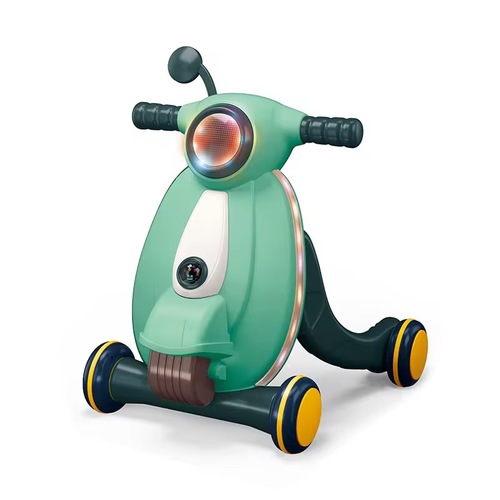 Baby Walker - A baby walker designed like a small scooter to help toddlers learn to walk with better balance and stability. It features sturdy wheels, lights, and interactive sounds that make learning to walk fun and engaging.
