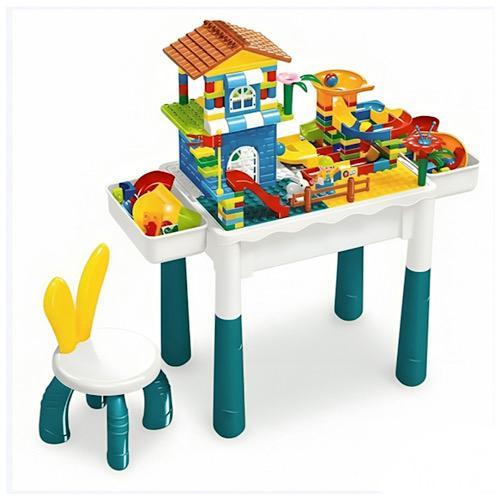 Kids Building Block Table - A multi-purpose building block table for kids that includes various construction blocks to create different shapes and designs. It comes with many pieces and accessories for a fun and educational play experience, helping develop creativity, imagination, and motor skills while children build and play.