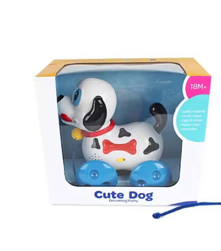 Moving Toy Dog - A cute moving dog toy with sound and light effects that captures kids’ attention and encourages interactive play. Safe design suitable for children aged 18 months and above.