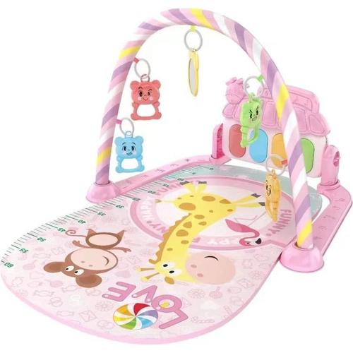 Baby Piano Play Mat - A baby play mat with a foot piano and colorful hanging toys designed to encourage movement and exploration. It helps stimulate the baby’s senses and improve coordination through lights and musical sounds during playtime.