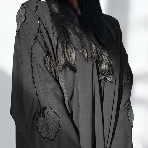 elegant batwing sleeve open front abaya