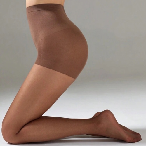 1 pair plus size 20D body shaping comfort coffee brown sheer tights