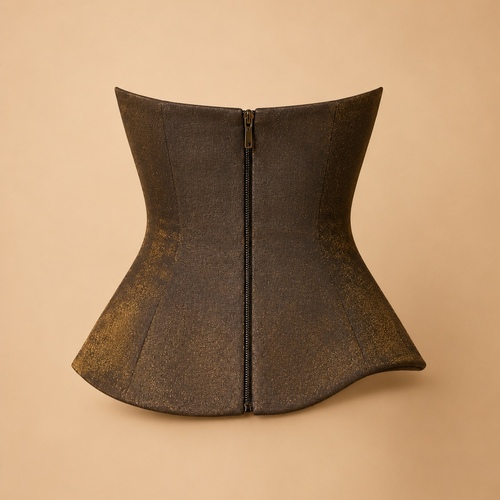 Luxury Jacquard Sculpted Corset Top – Bronze