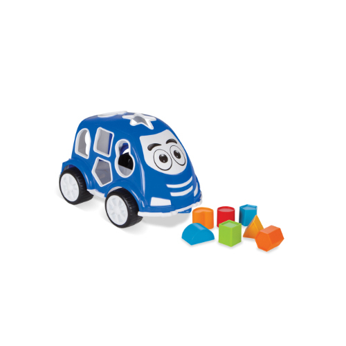 Car With 10 Different Geometric Shapes (Blue) - A car with 10 different geometric shapes Educational fun for your child!   Supports the development of children\