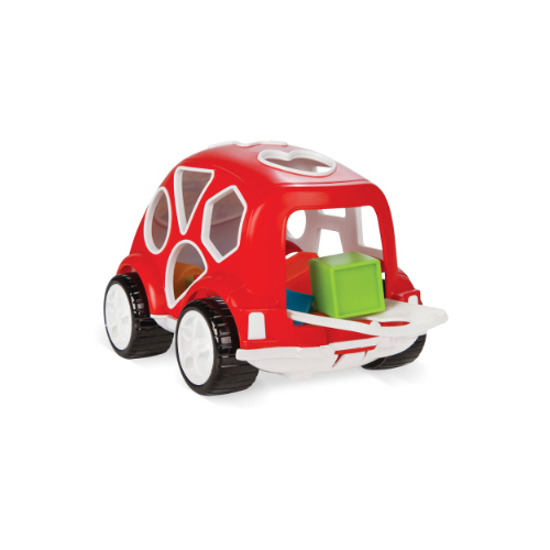 Car With 10 Different Geometric Shapes (Red) - A car with 10 different geometric shapes Educational fun for your child!   Supports the development of children\