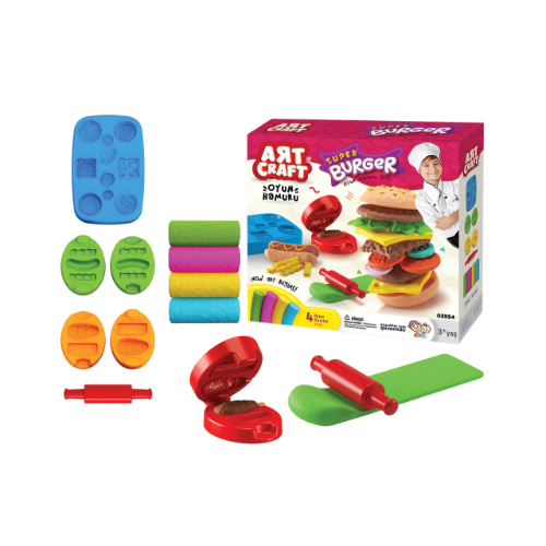 Burger Mud (200 Grams) - burger mud (200 grams) Burger clay set 200 grams for your child to spend an enjoyable and entertaining time, develop his imagination and develop his manual skills. Product Description: It consists of 4 colors of clay and 6 pieces Stylish and distinctive design Safe raw material suitable for baby\