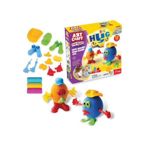 Hug Clay (150 Gr) - hug clay (150 gr) hug set 150 grams for your child to spend an enjoyable and entertaining time, develop his imagination and develop his manual skills. Product Description: It consists of 3 colors of clay and 12 pieces Stylish and distinctive design Safe raw material suitable for baby\