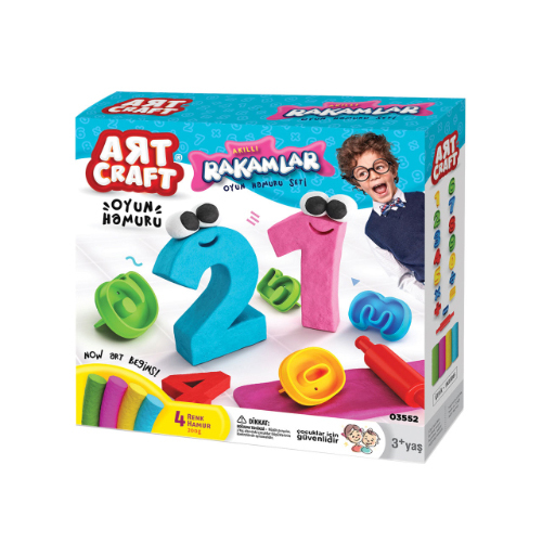 Clay (200 Gr.) With Numbers - Clay (200 gr.) With numbers 200g clay set with number figures for your child to create numbers while playing and developing their manual skills. Product Description: Consists of 4 pieces of clay, 15 molds and 1 roller Stylish and distinctive design Safe raw material suitable for baby\