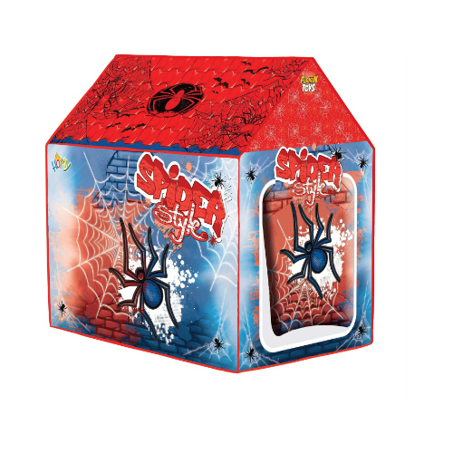 Spider Tent - Spider tent The amazing Spider Play Tent for your child to live in his own world! Product Description: Two-way entry and exit Children can open and close the door of the tent whenever they want Can be used at home or outside   Easy to install It is water and stain resistant, and can be wiped down and washed in warm water Dimensions: 100 x 100 x 69 cm Age of use 2+ years Safe raw material suitable for baby's health * Our products have been tested under CE toy safety standards.