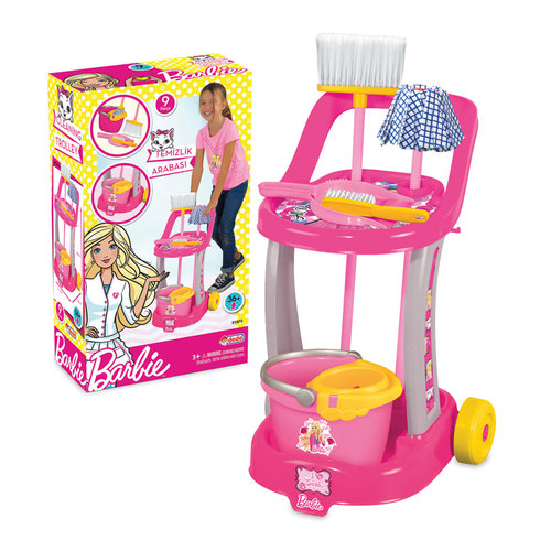 Cleaning Cart (Barbie) - Cleaning Cart     It is a time of cleanliness, arrangement and refinement! Your child will love cleanliness and order as she plays and has fun, she will develop a habit of organizing and helping, and these good habits will grow with her.     Product Description:     The product consists of 9 parts with many accessories   Safe and suitable raw material for the health of the child  * Our products have been tested according to CE gaming safety standards.