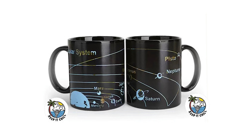 Solar system earth color change color mug