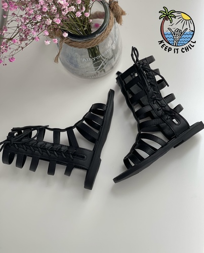 Black gladiator shoes