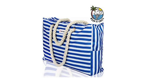 Beach bag - The bag is made of durable, washable and waterproof fabric. The bag has a waterproof plastic bag that protects your item